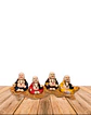 Set Figura Buda  Poliresina Pedestal   3,5