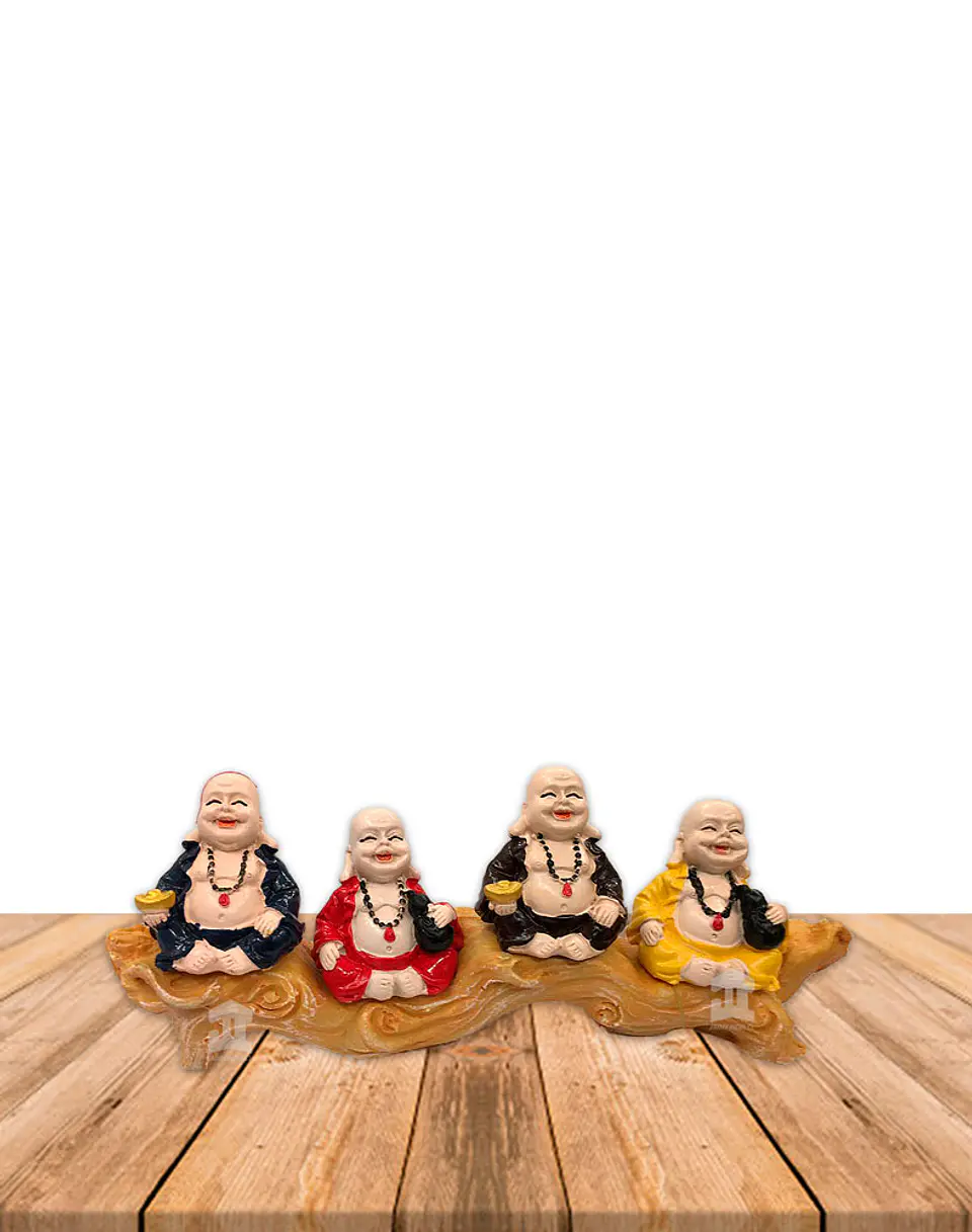 Set Figura Buda  Poliresina Pedestal   3,5