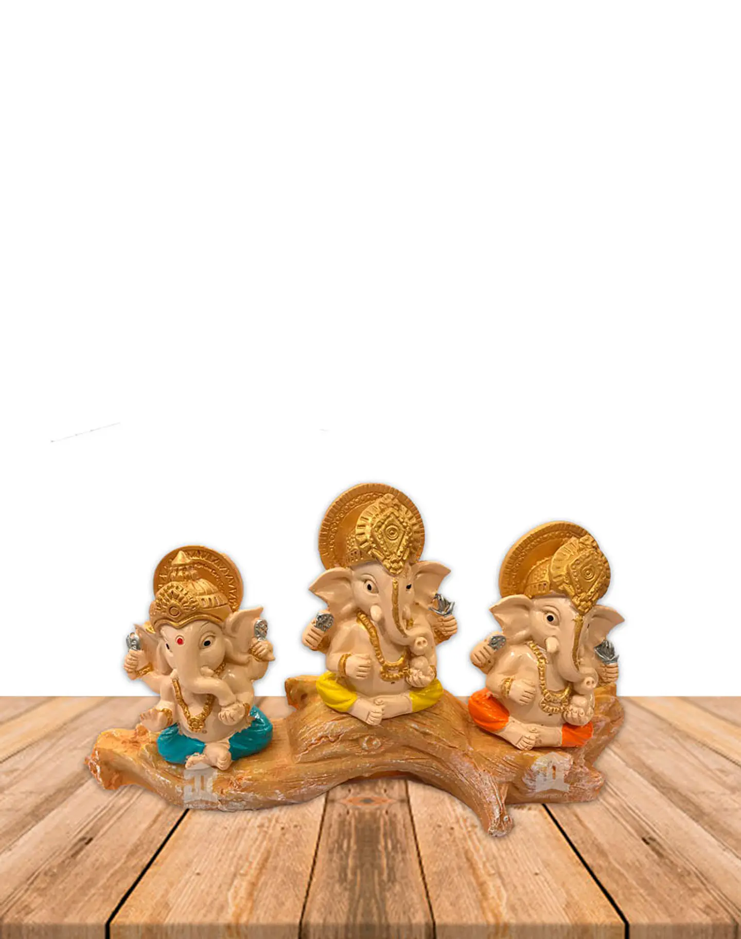 Set Figura Ganesh  Poliresina Pedestal   3,5