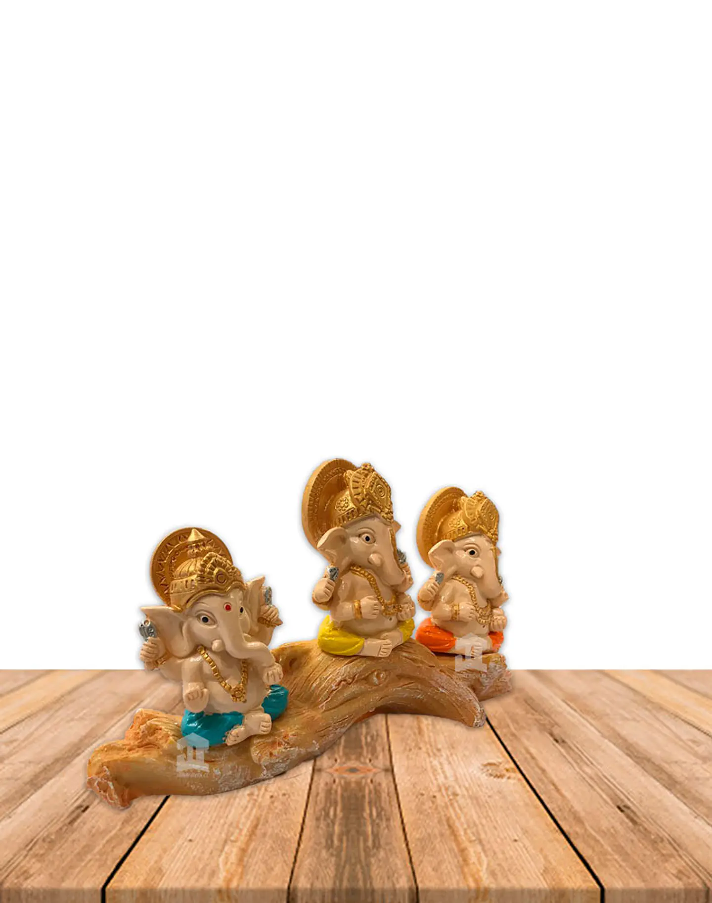 Set Figura Ganesh  Poliresina Pedestal   3,5
