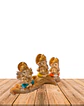 Set Figura Ganesh  Poliresina Pedestal   3,5