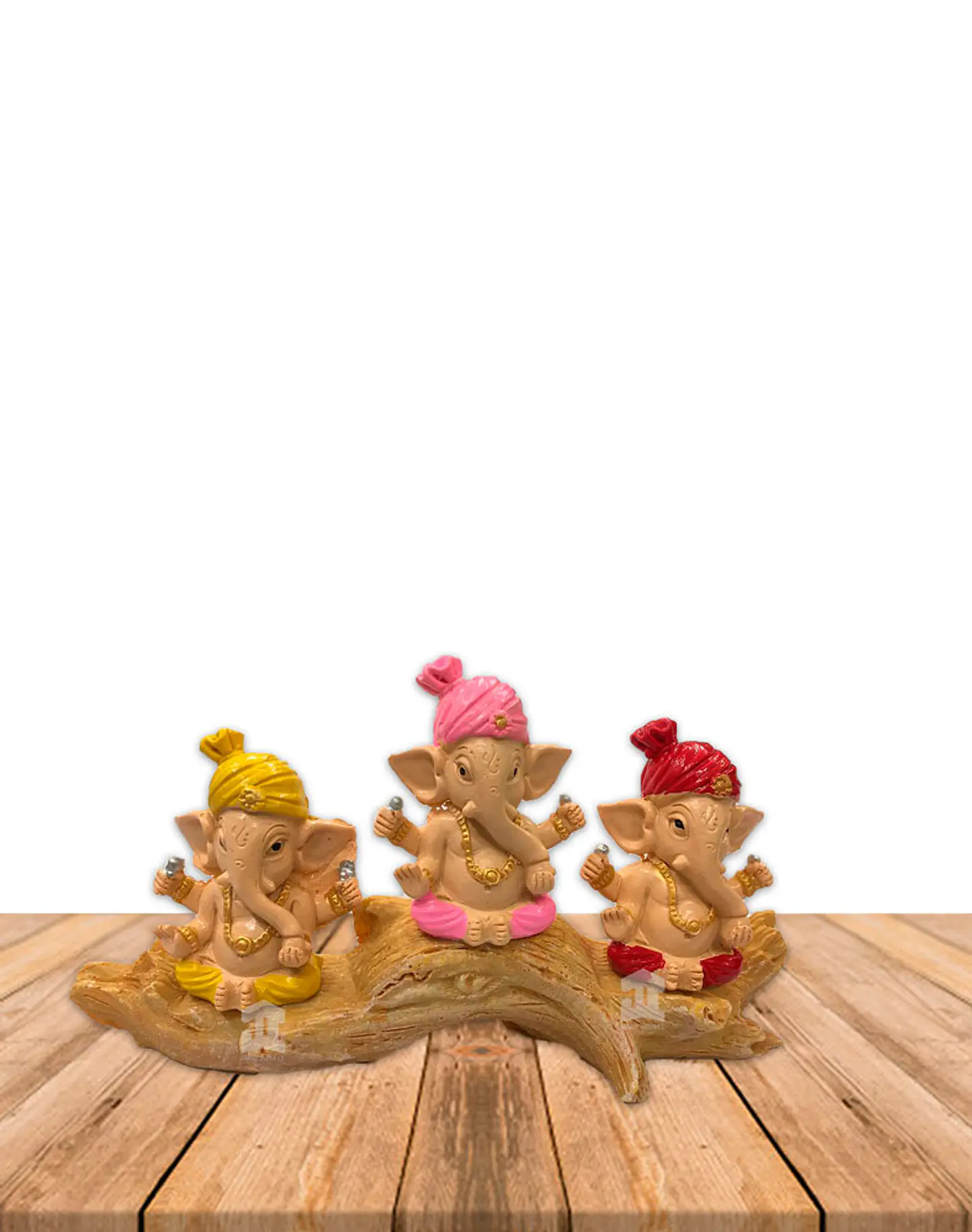 Set Figura Ganesh  Poliresina Pedestal   3,5