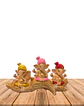 Set Figura Ganesh  Poliresina Pedestal   3,5