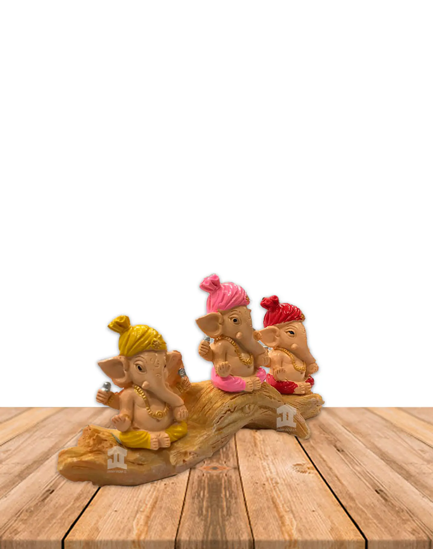 Set Figura Ganesh  Poliresina Pedestal   3,5
