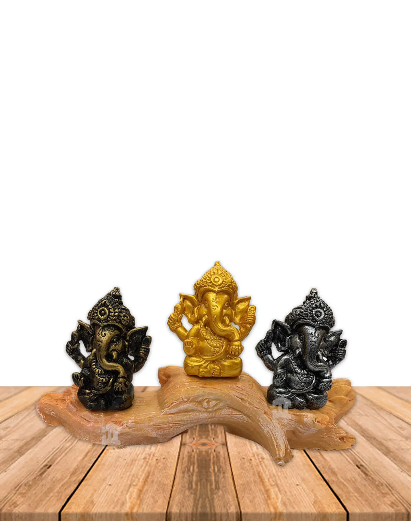 Set Figura Ganesh  Poliresina Pedestal   3,5