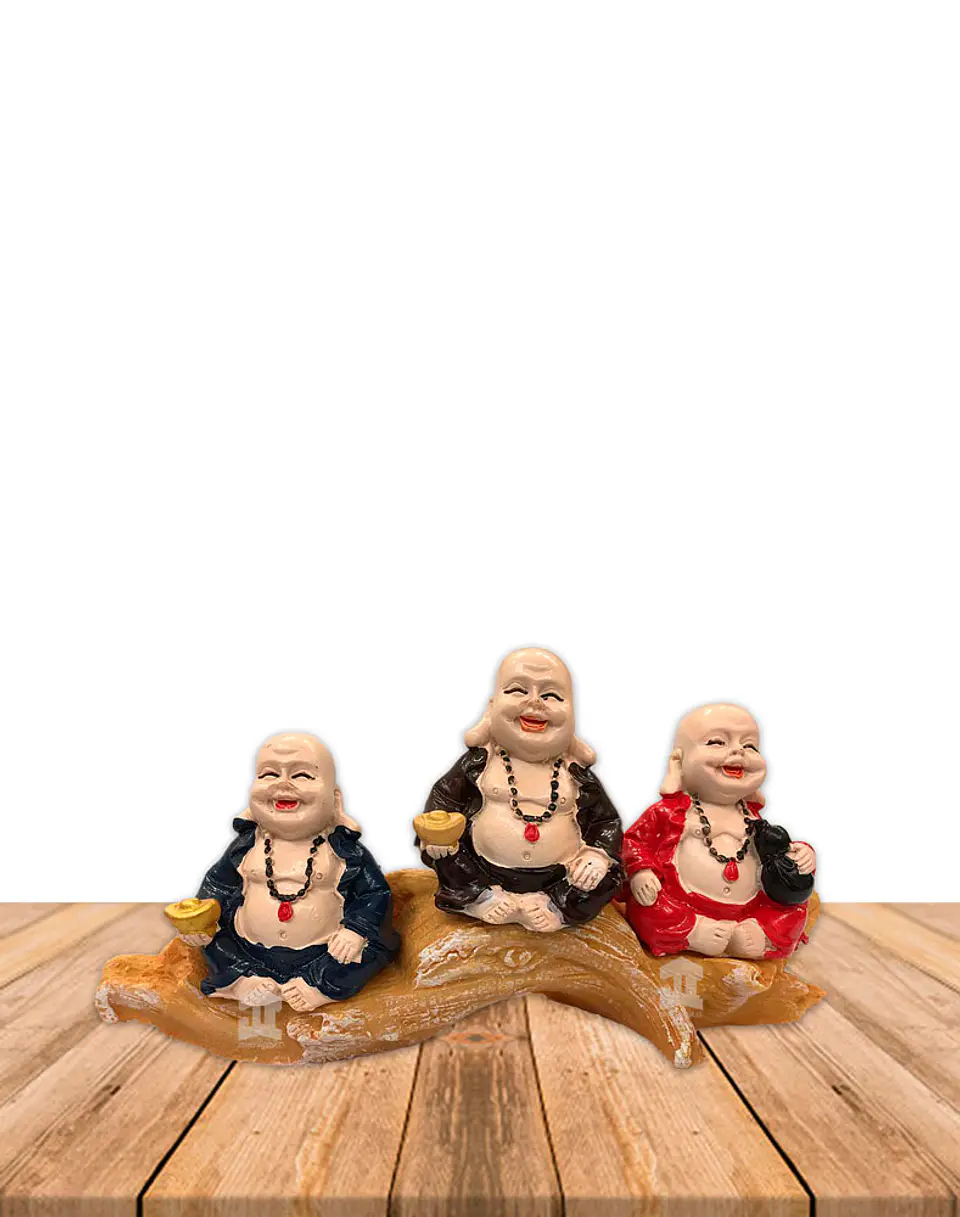 Set Figura Buda  Poliresina Pedestal   3,5