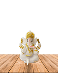 Dios Ganesh Blanca en Poliresina    3,5" JI21-17