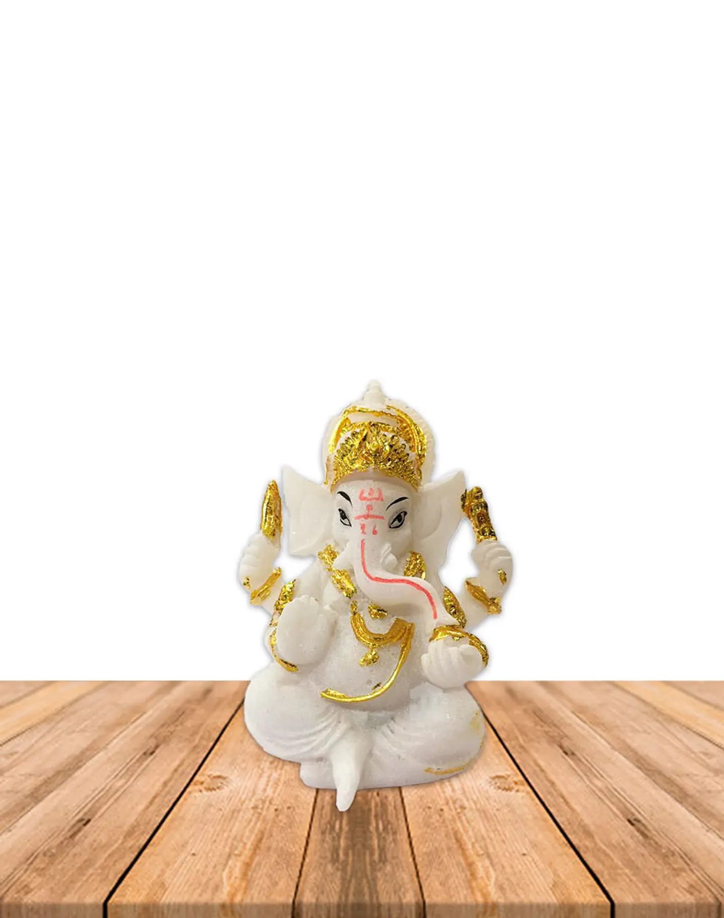 Dios Ganesh Blanca en Poliresina    3,5