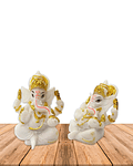Dios Ganesh Blanca en Poliresina    3,5" JI21-17