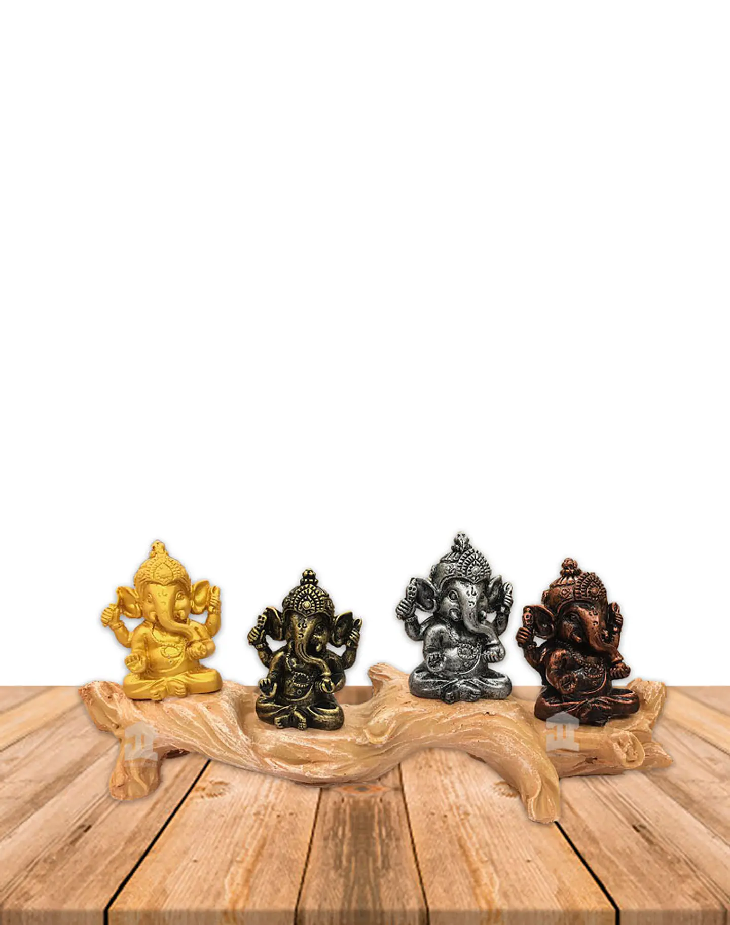 Set Figura Ganesh  Poliresina Pedestal   4