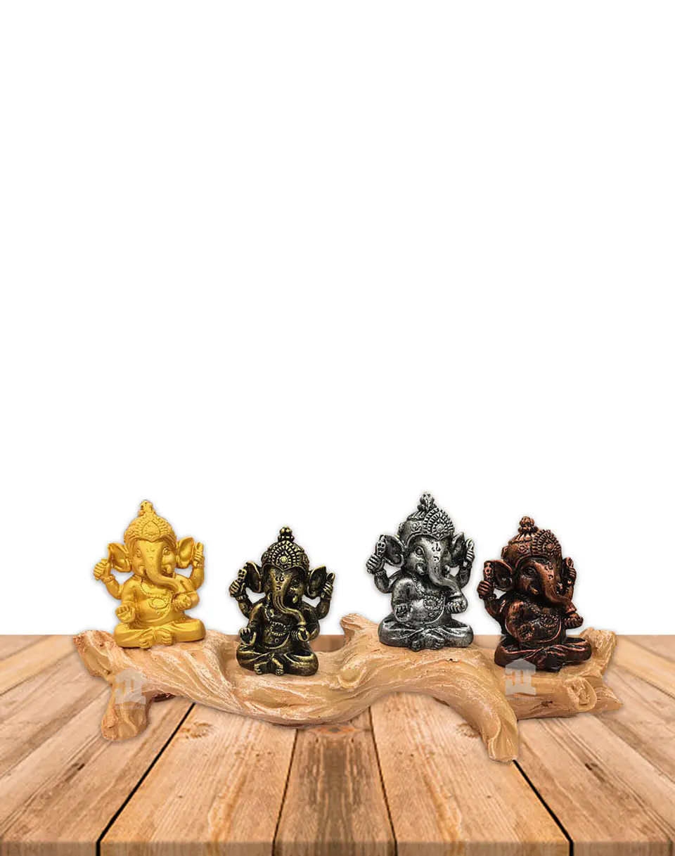 Set Figura Ganesh  Poliresina Pedestal   4