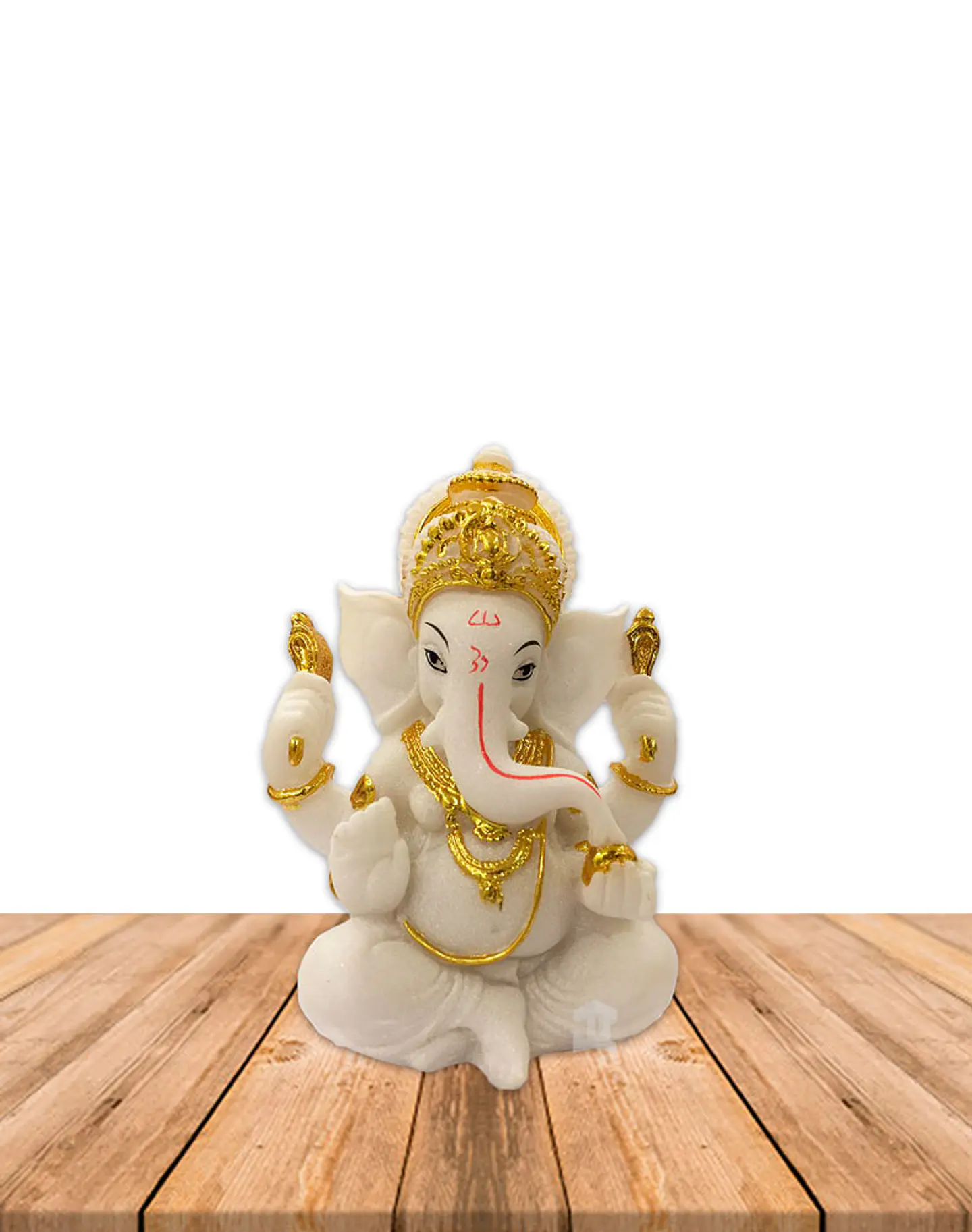 Dios Ganesha Blanca en Poliresina    5