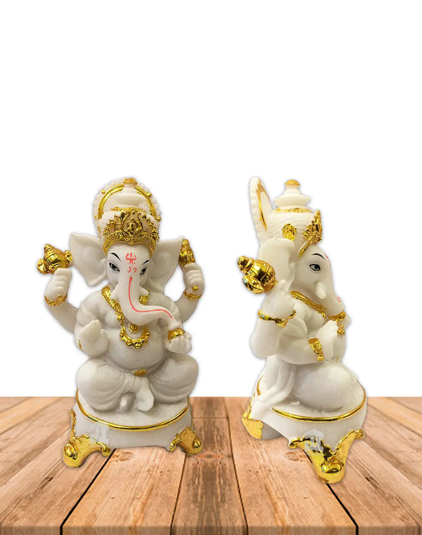 Dios Ganesh Blanca en Poliresina    7