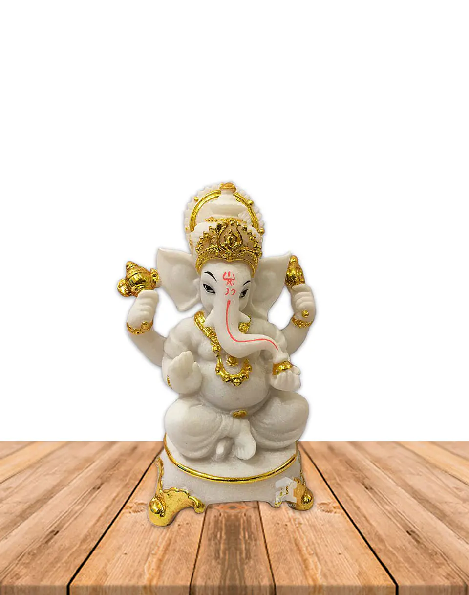 Dios Ganesh Blanca en Poliresina    7