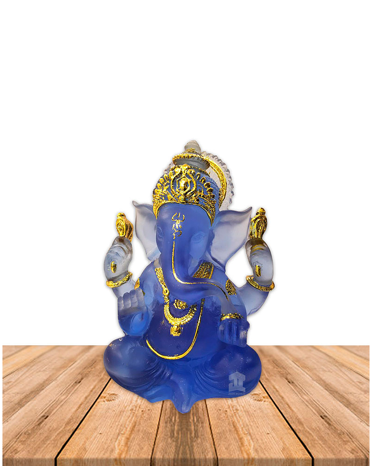 Dios Ganesh  Pequeño Azul Transparente 5" JI21-13