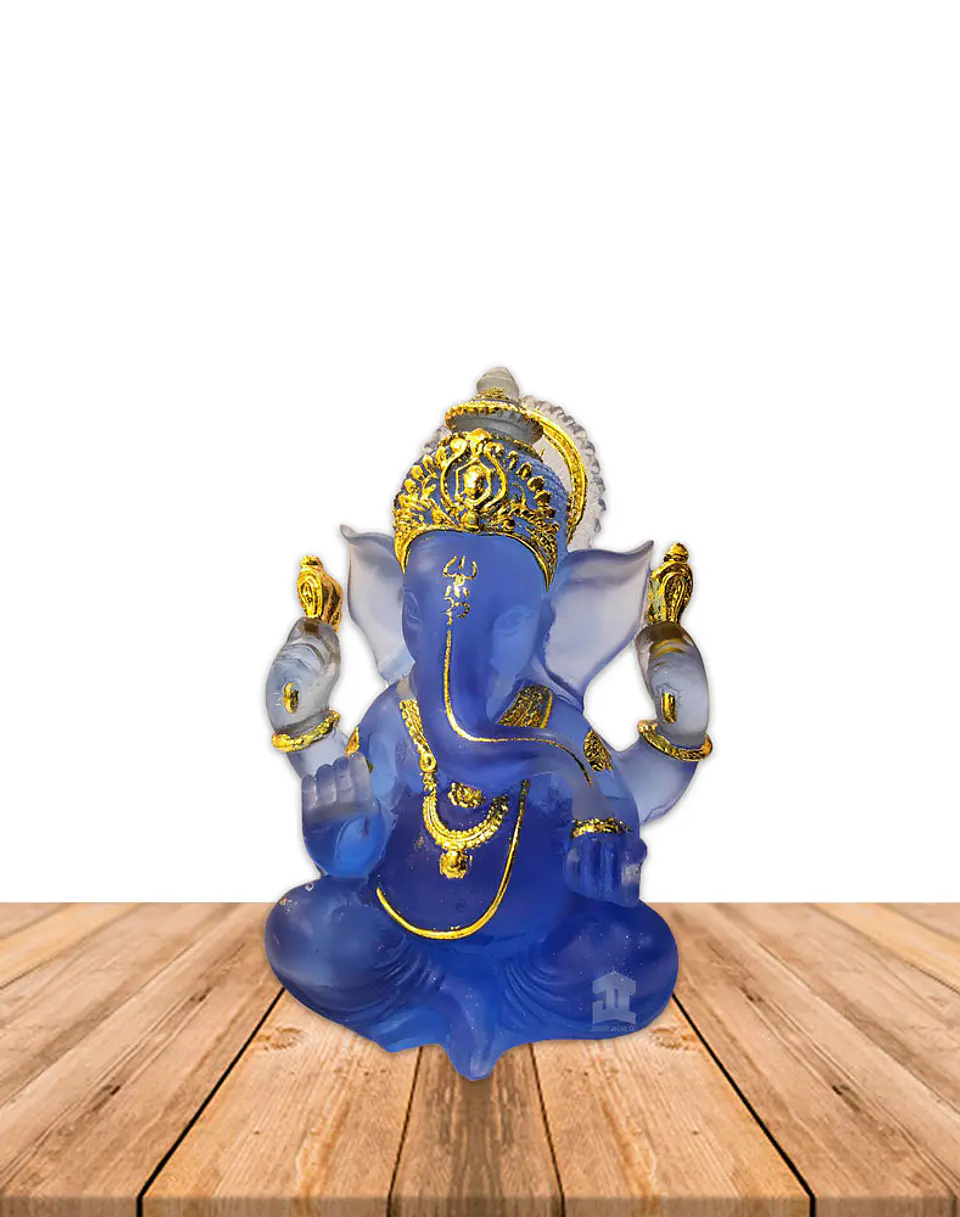 Dios Ganesh  Pequeño Azul Transparente 5
