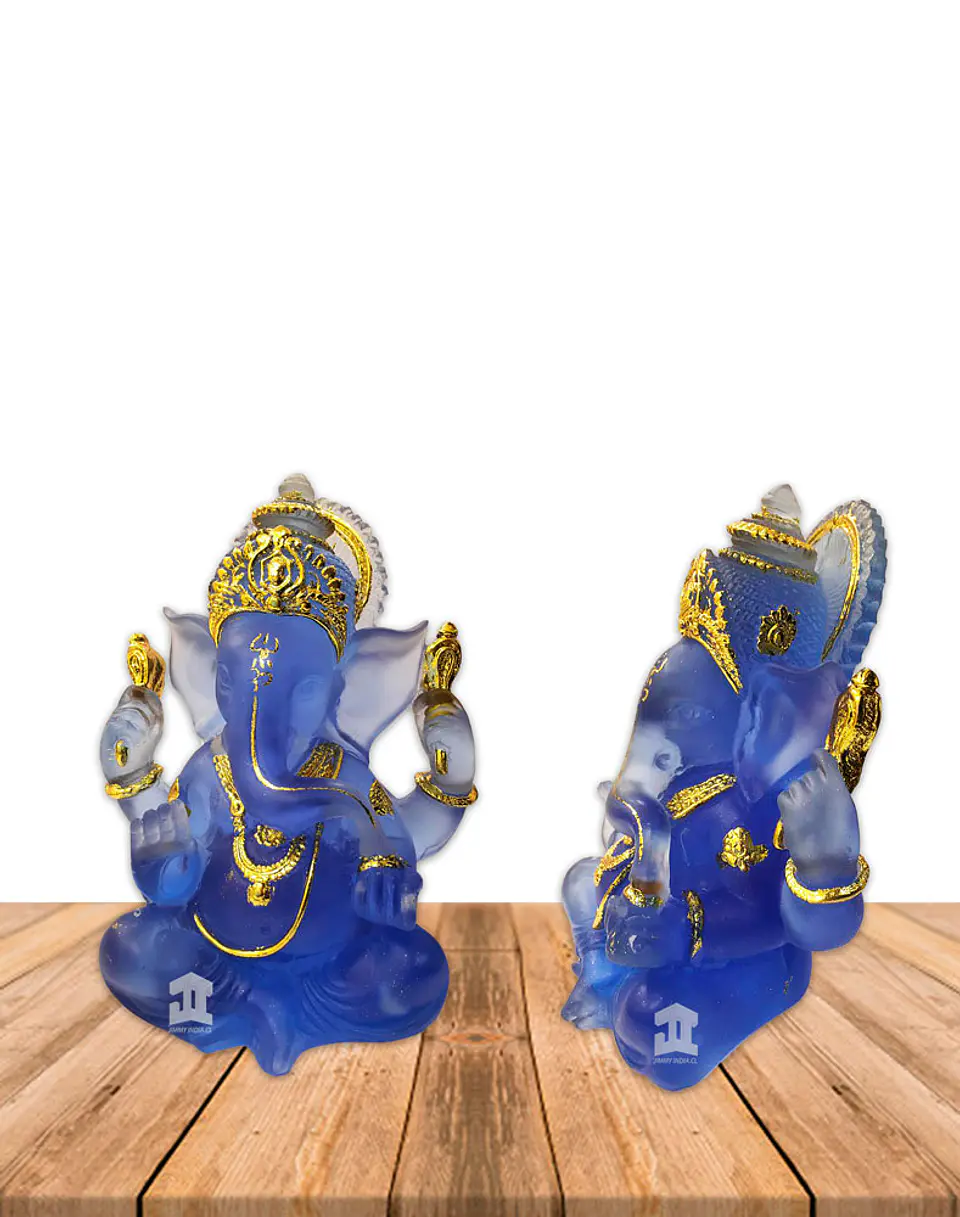Dios Ganesh  Pequeño Azul Transparente 5