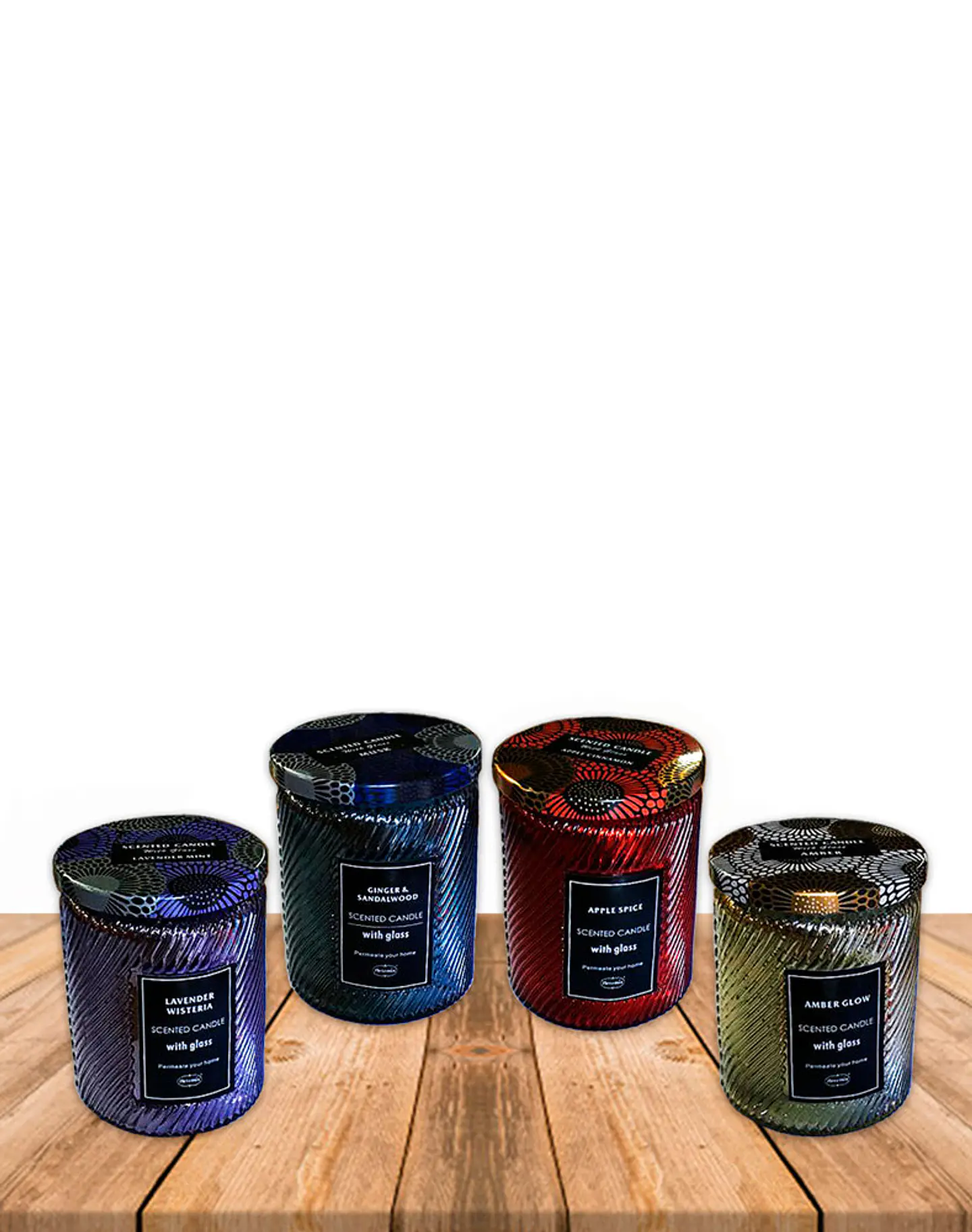 Vela Aromatica Surtida Home Fragance Vidrio Tallado JI19-458  1