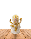 Dios Ganesh Blanca en Poliresina    7" JI21-18