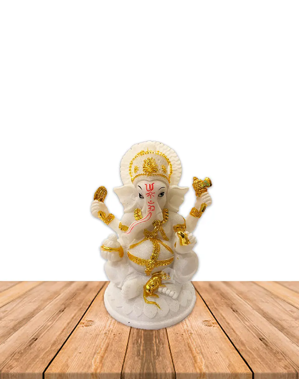 Dios Ganesh Blanca en Poliresina    7