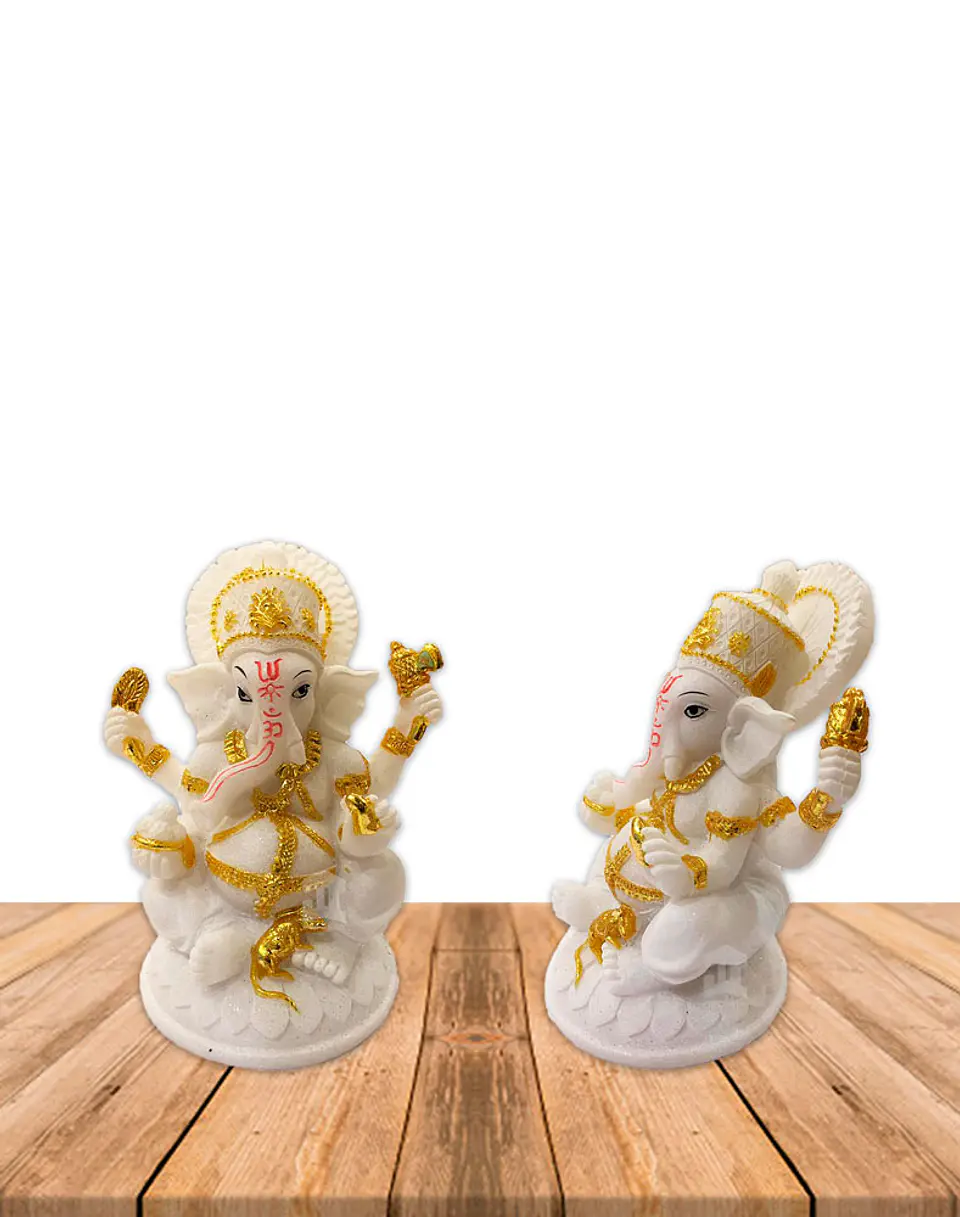 Dios Ganesh Blanca en Poliresina    7