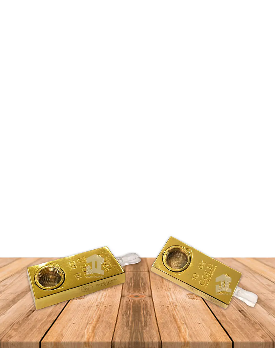 Set Pipa Metal Plana Lingote de Oro DK8379 2