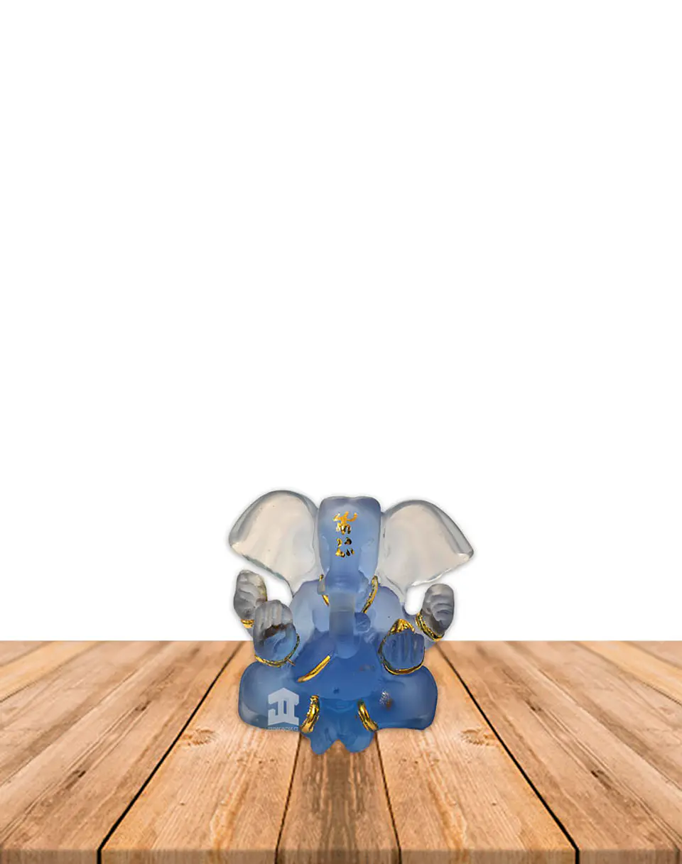 Dios Ganesh  Pequeño Azul Transparente 3