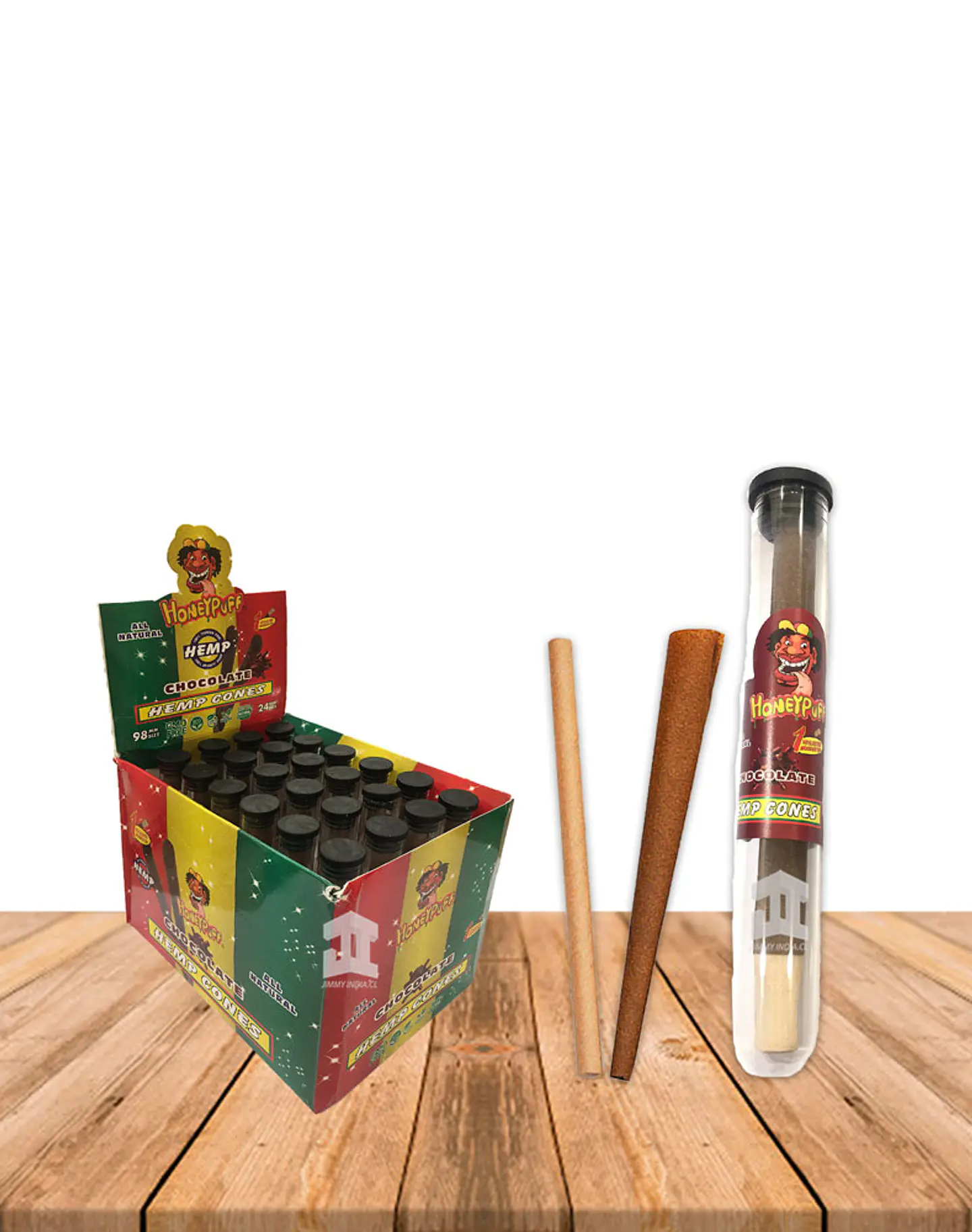 Honey Puff Hemp Cone Chocolate  Con Punta de Madera 2