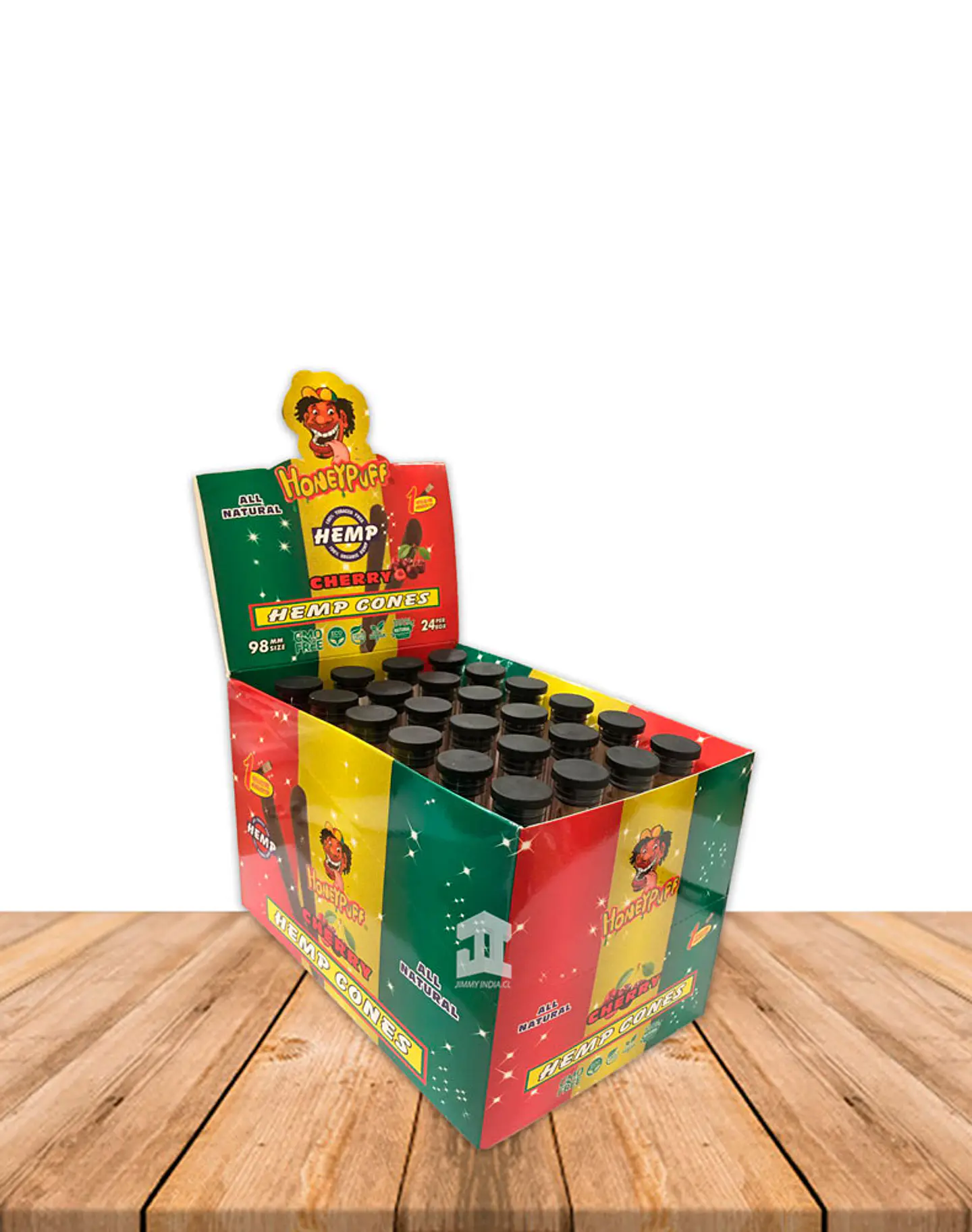 Honey Puff Hemp Cone Cherry  Con Punta de Madera 1