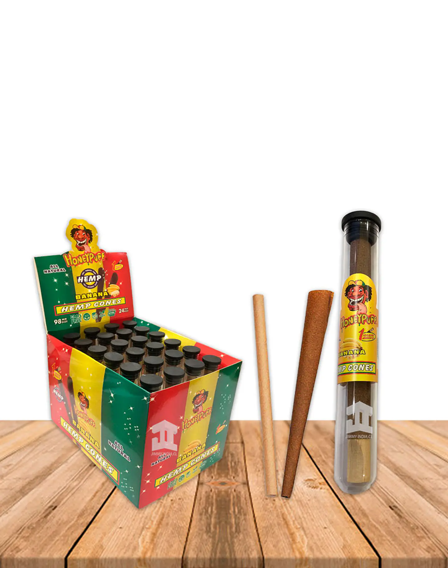 Honey Puff Hemp Cone Banana  Con Punta de Madera 2