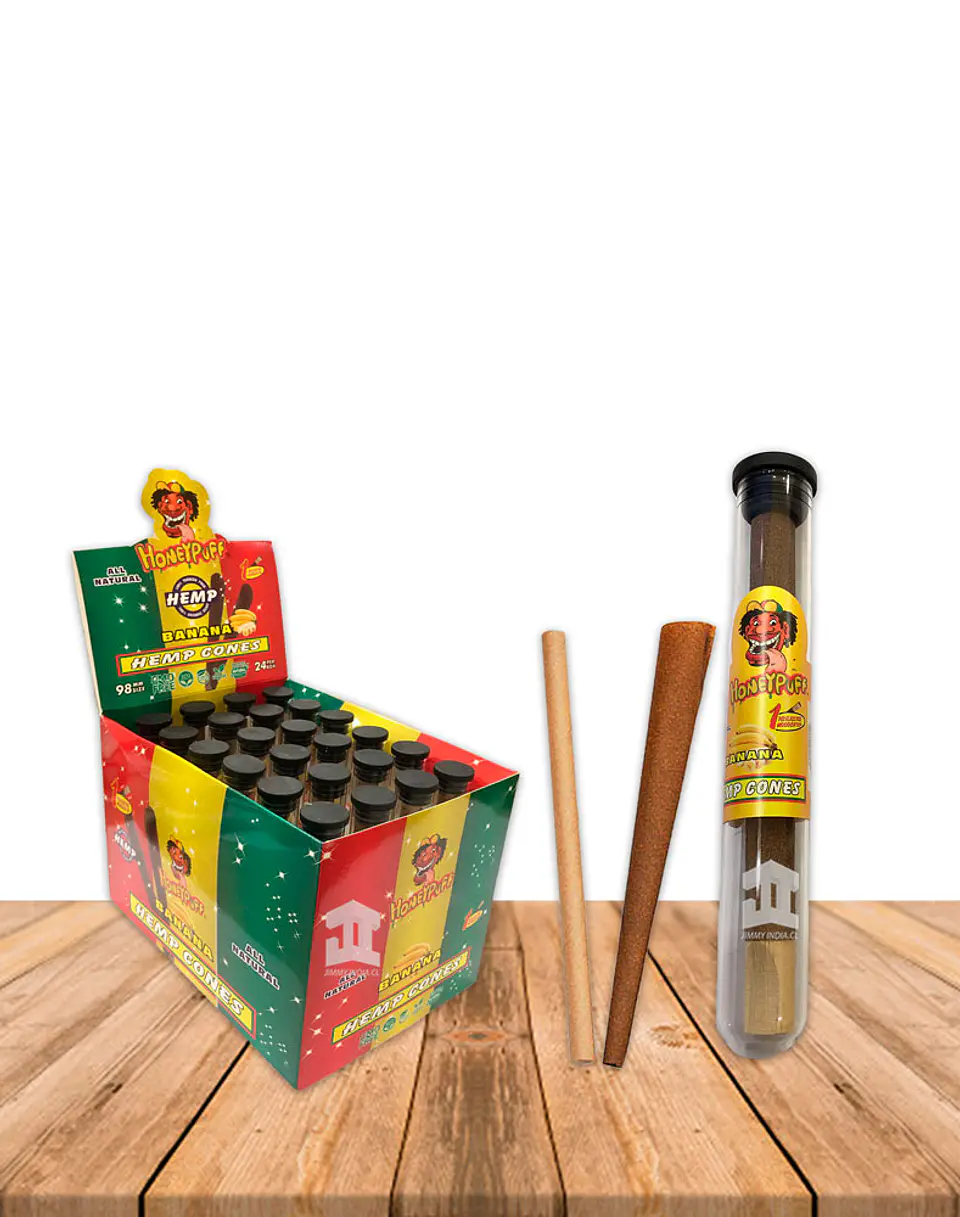 Honey Puff Hemp Cone Banana  Con Punta de Madera 2
