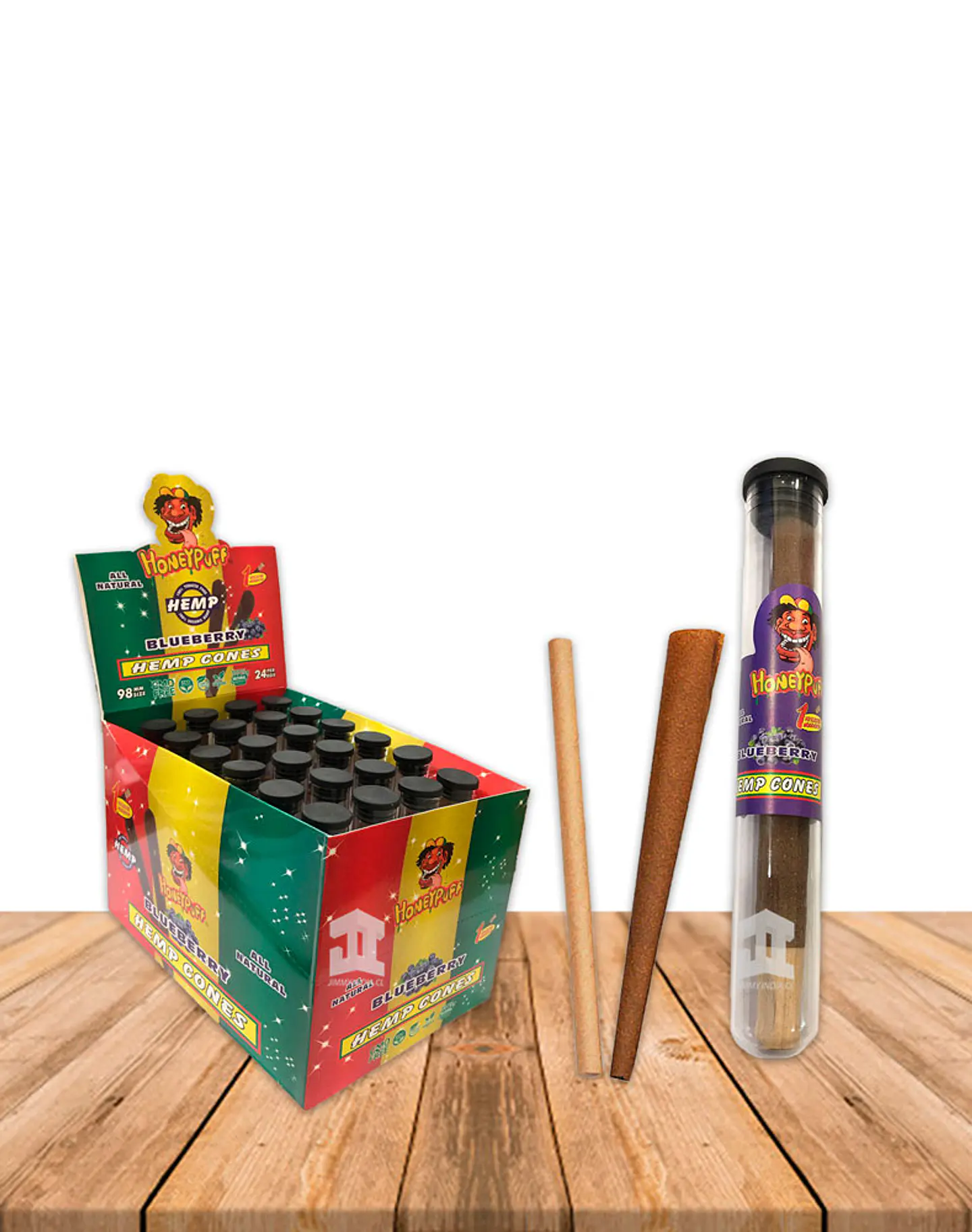 Honey Puff Hemp Cone Blueberry  Con Punta de Madera 2