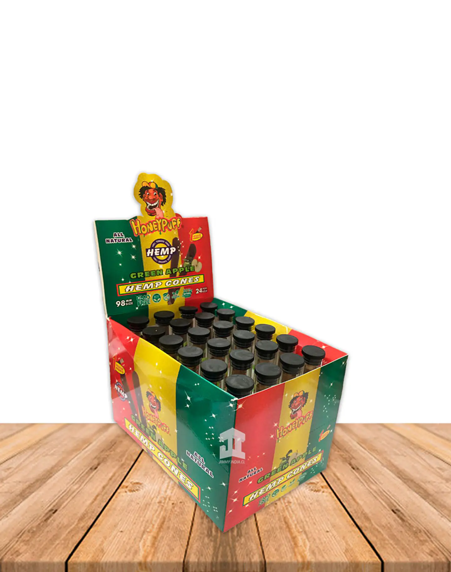 Honey Puff Hemp Cone Manzana Verde  Con Punta de Madera 1