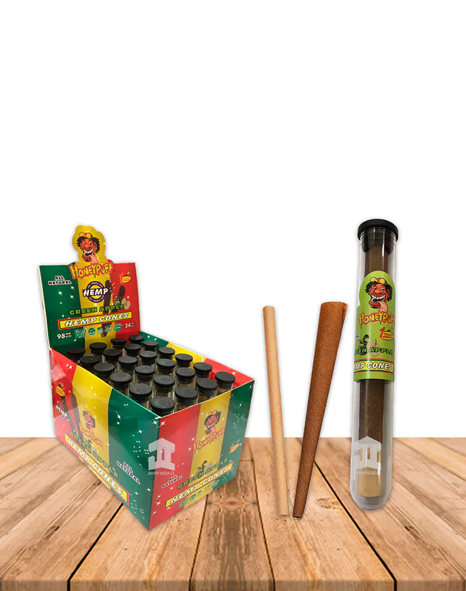 Honey Puff Hemp Cone Manzana Verde  Con Punta de Madera 2