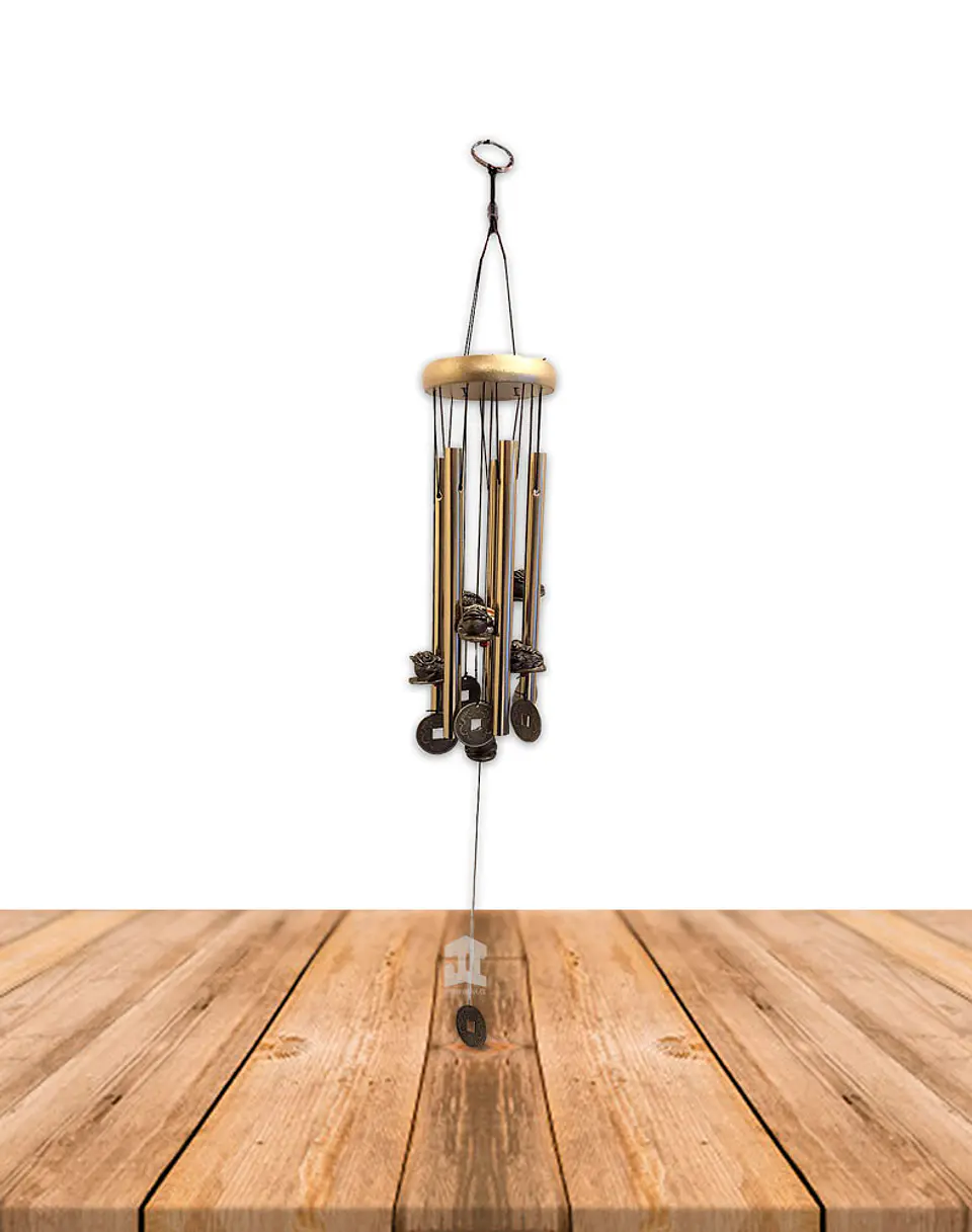 Colgante de tubos Viento con Ranas 66x 10cm JI19-160 1