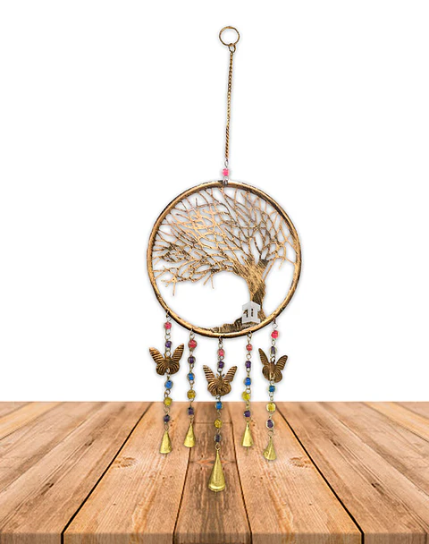 Campana De Viento Árbol 3 Mariposas 10"  VDQ20-123