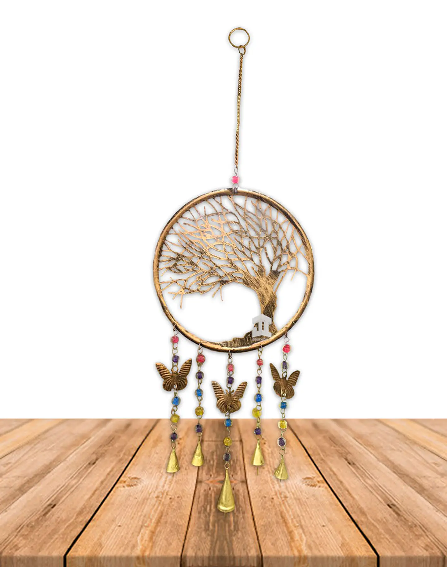 Campana De Viento Árbol 3 Mariposas 10