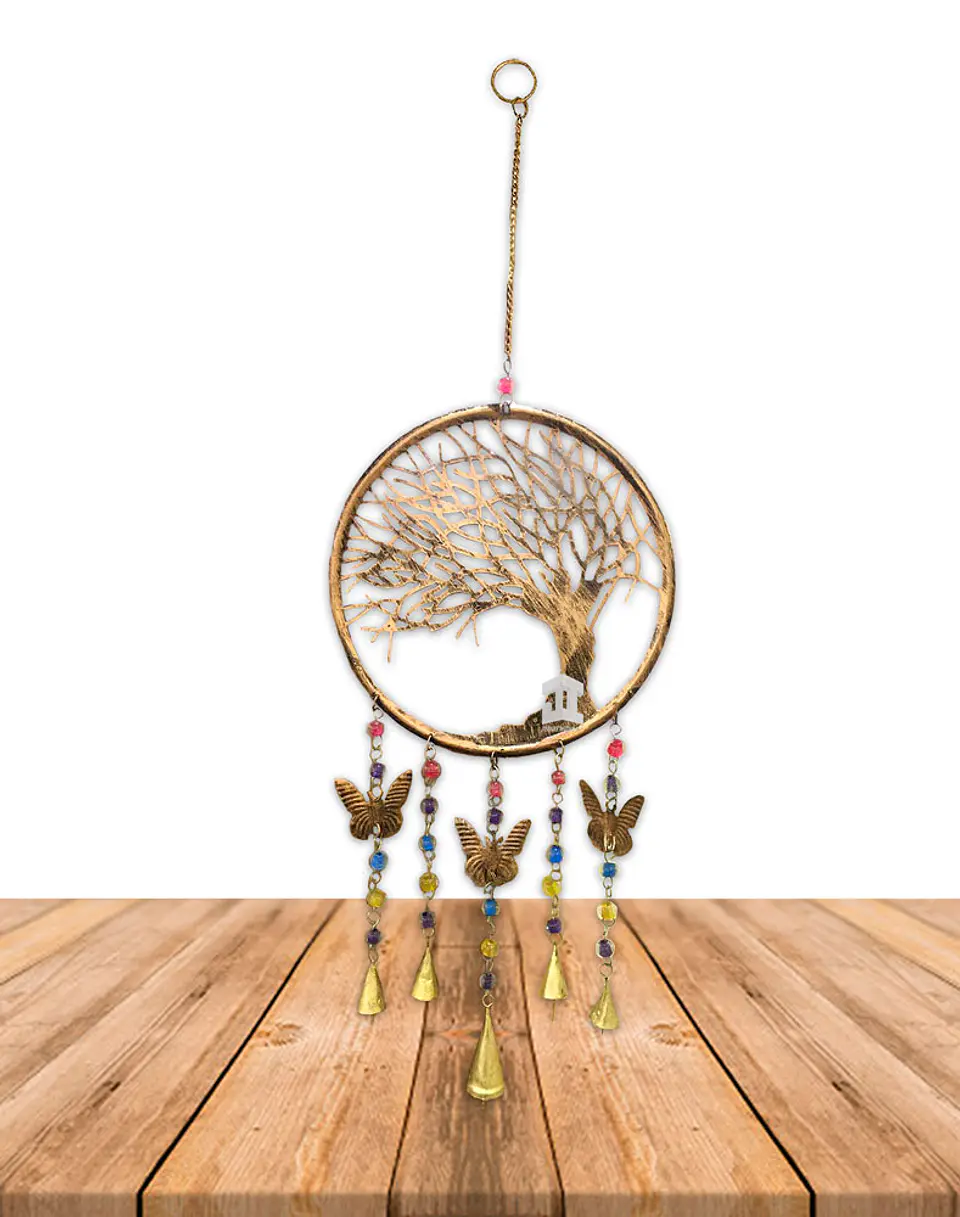 Campana De Viento Árbol 3 Mariposas 10