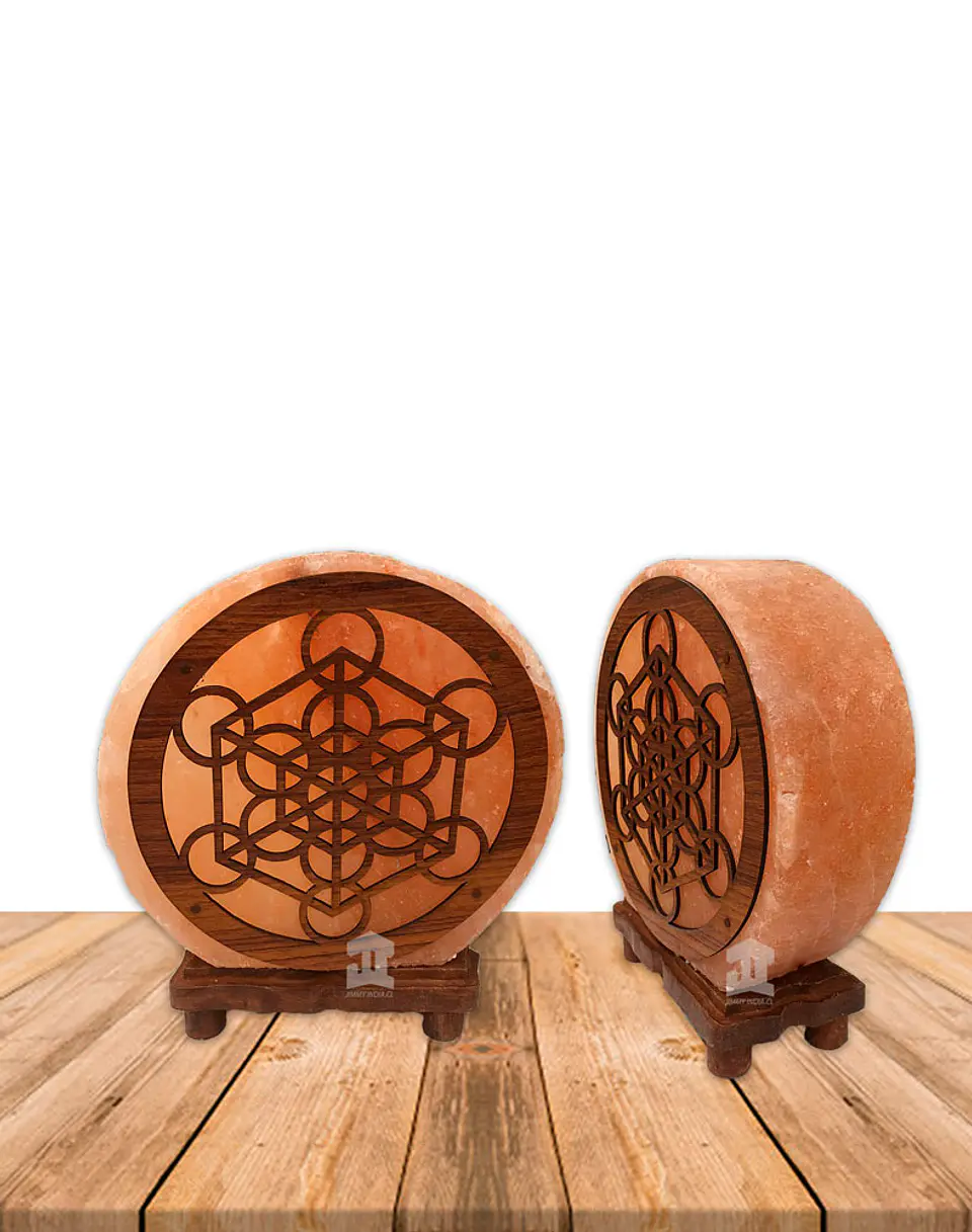 Lampara de Sal Diseño 6 Cubo y Circulos 8,5