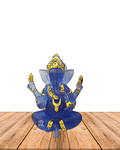 Dios Ganesh Grande Azul Transparente 7" JI21-10