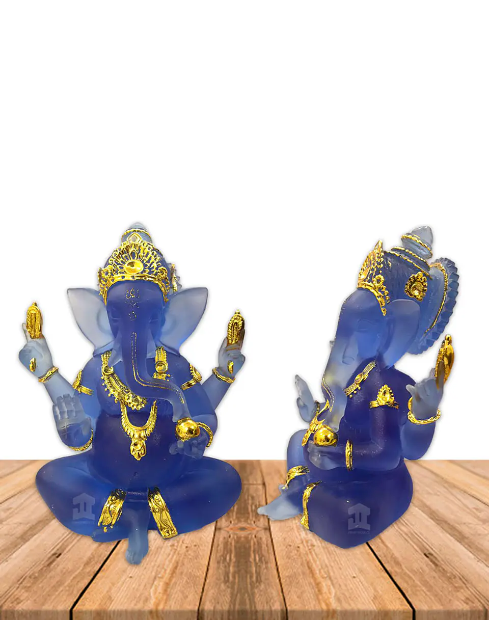 Dios Ganesh Grande Azul Transparente 7