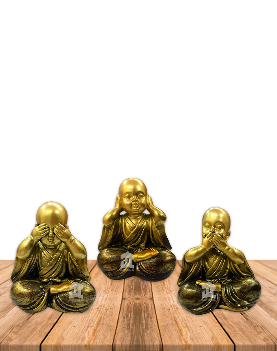 Figura Buda  Ciego, Sordo y Mudo, Poliresina 5