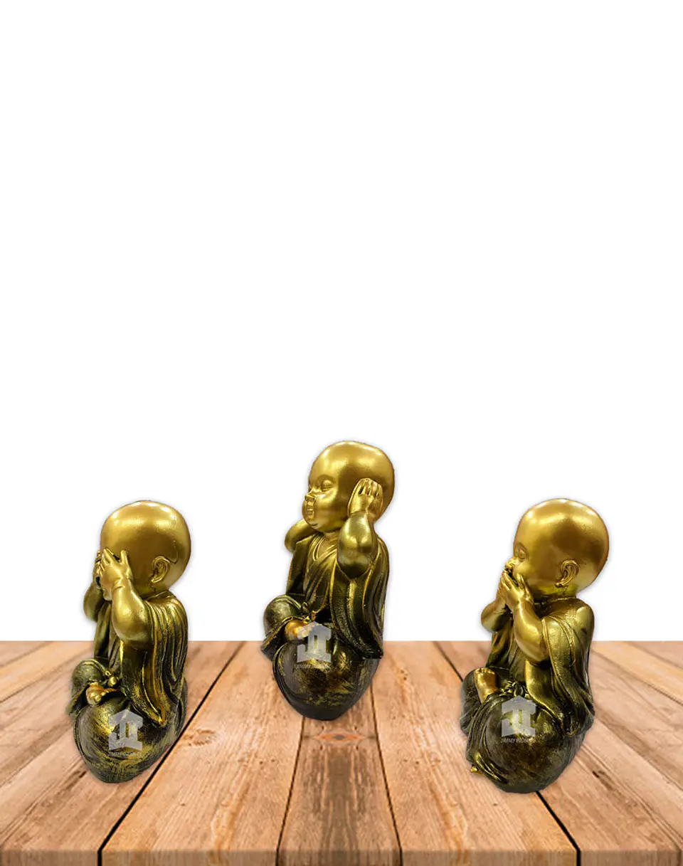 Figura Buda  Ciego, Sordo y Mudo, Poliresina 5