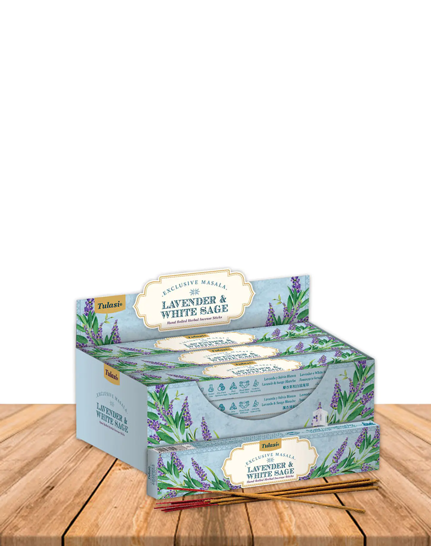 Incienso Tulasi Masala Lavanda & Salvia Blanca 1