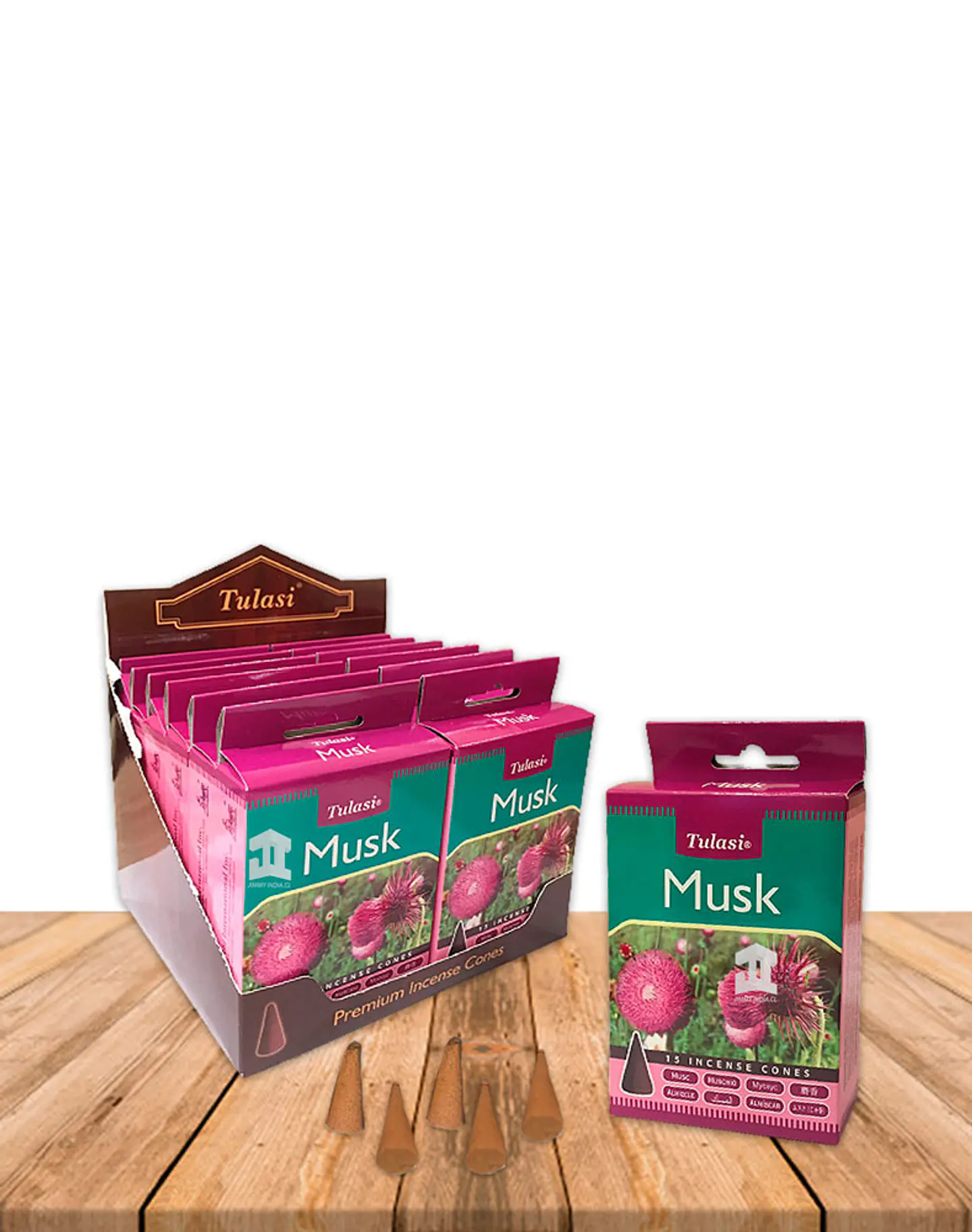 Incienso Tulasi Cono Musk 2