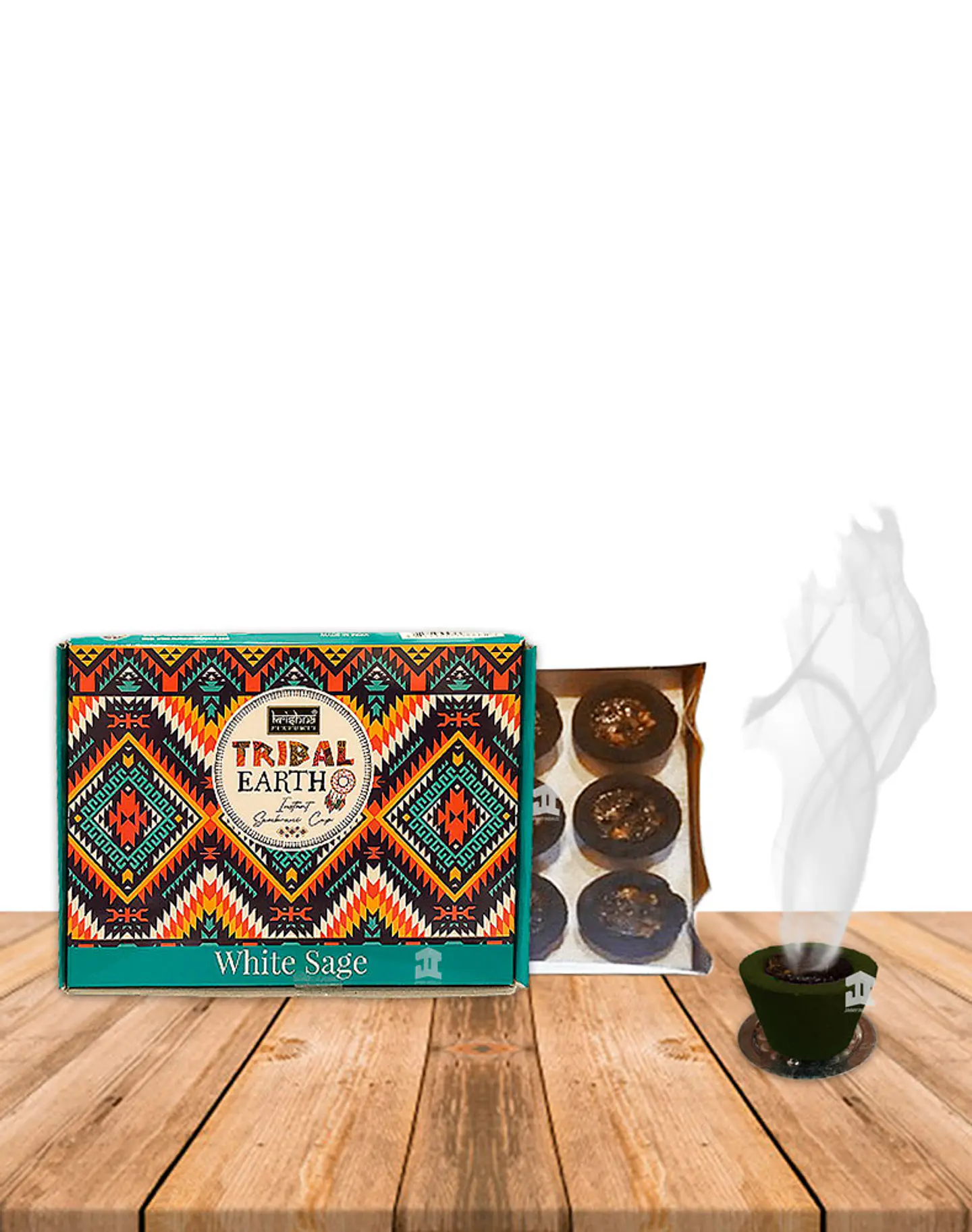 Resina Natural  Krishna Tribal Earth  Copa  Salvia Blanca 1