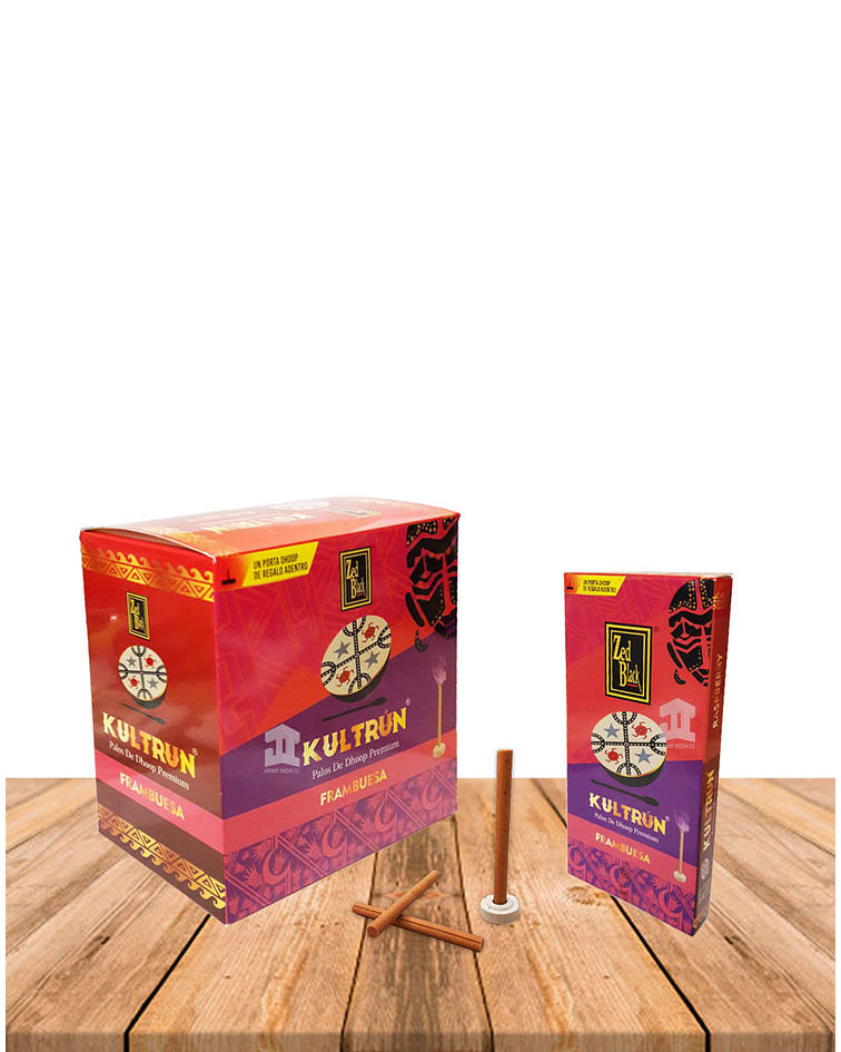 Incienso Zed Black Kultrún  Dhoop 30gr Frambuesa