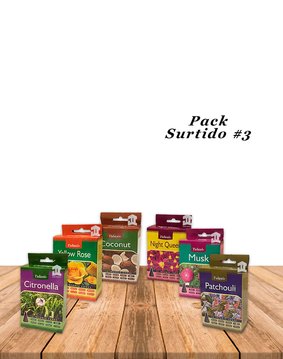 Incienso Tulasi Cono  Pack Aromas Surtidos  3