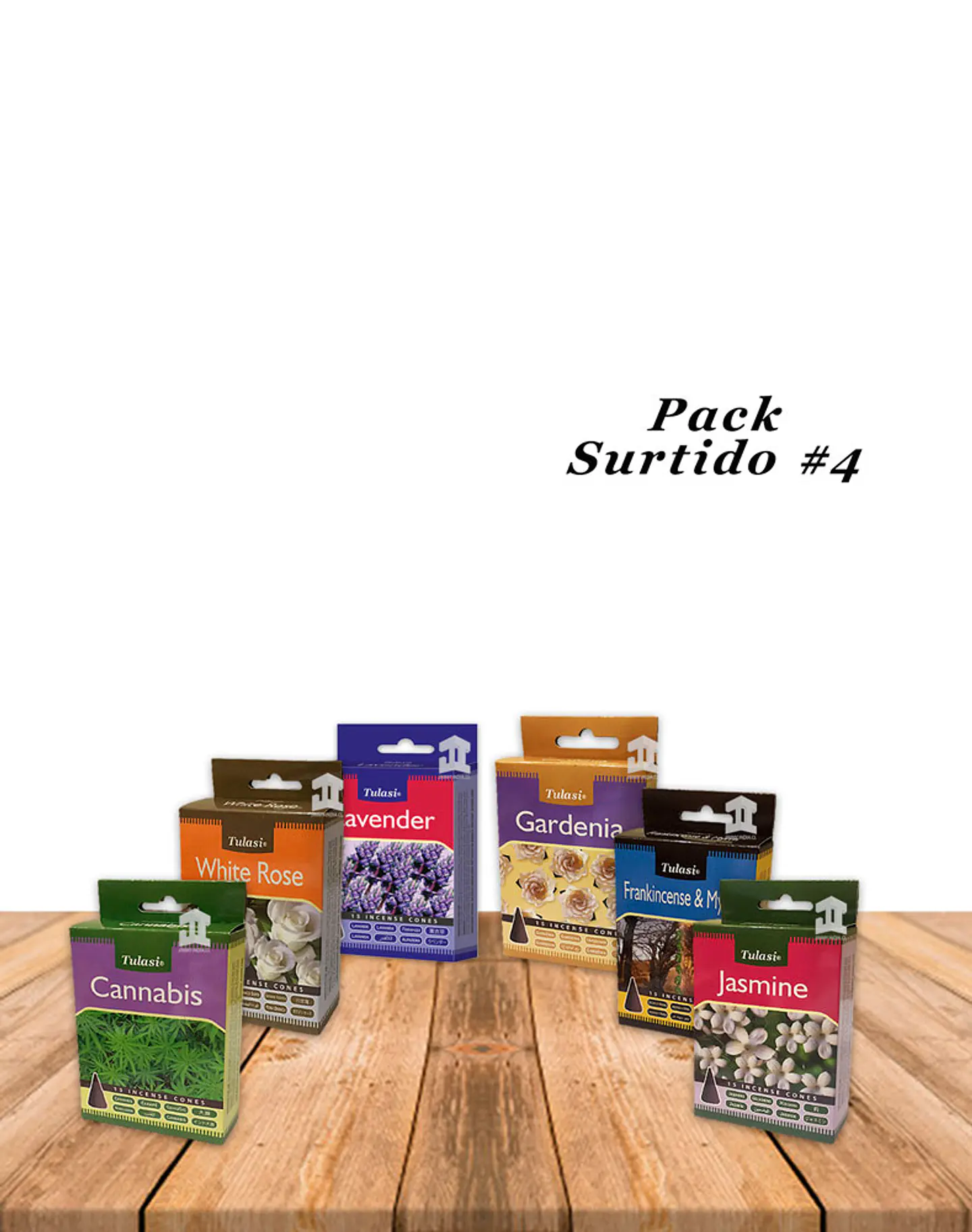 Incienso Tulasi Cono  Pack Aromas Surtidos  4