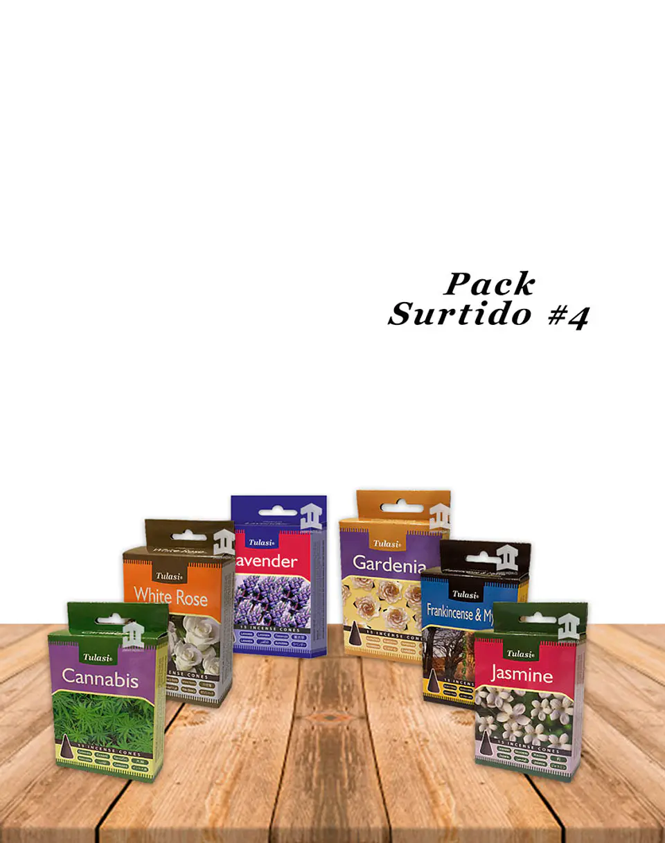Incienso Tulasi Cono  Pack Aromas Surtidos  4